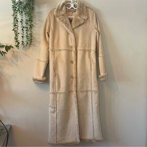 Chic Vintage Cream Long Warm Teddy Coat for Women